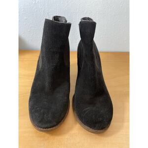 Lucky Brand Chelsea Booties Size 9 Black Suede Wedge Whimsygoth Western